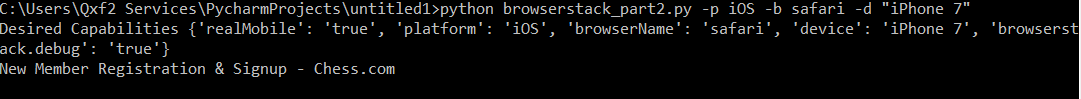 Running BrowserStack Test