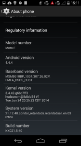 Build Number in Android Settings