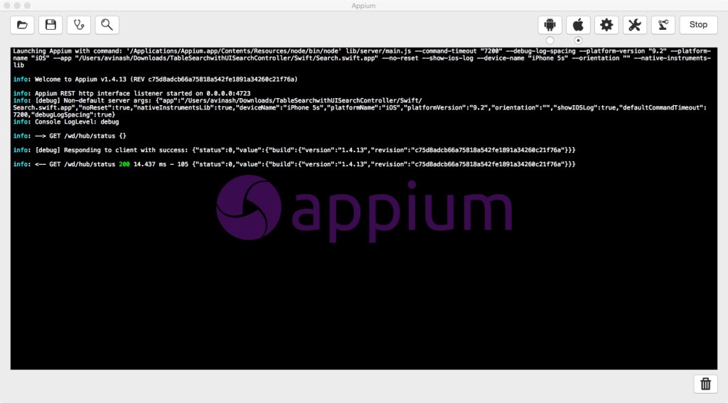 appium server start command