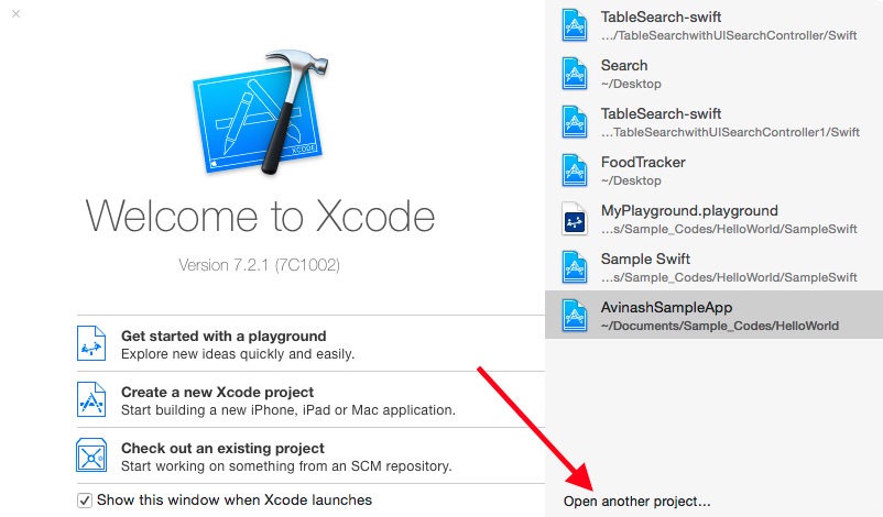 Open Project Xcode