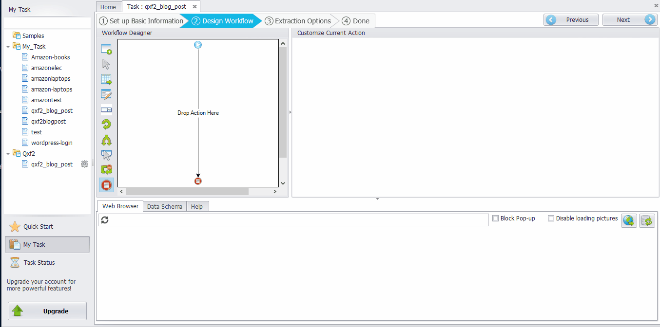 octoparse scrub fields in pages with no urls