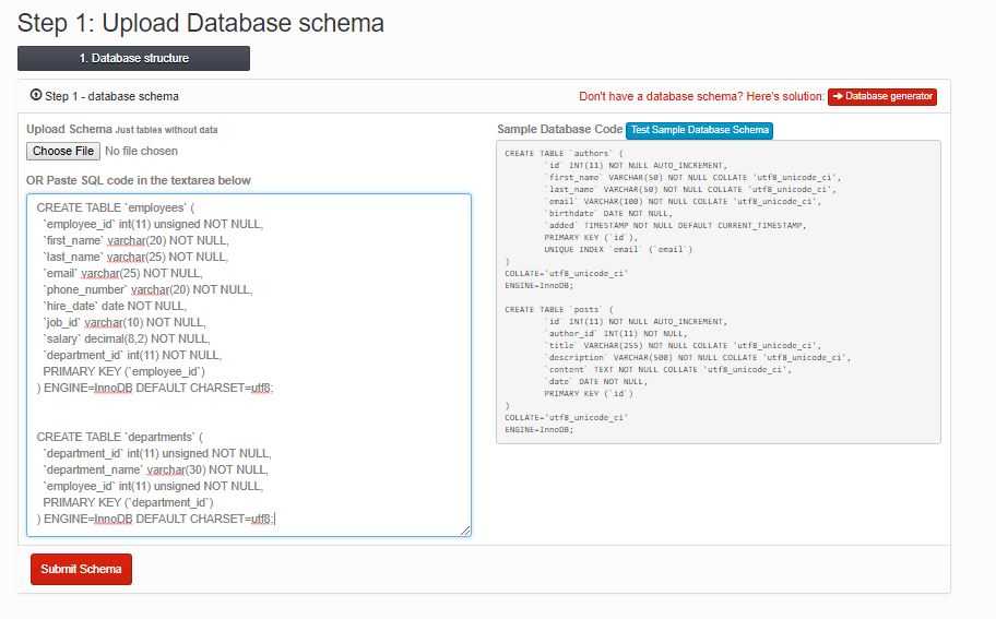 Generate random test data for database using FillDB