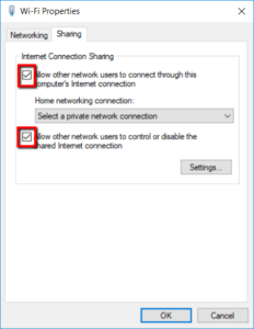 Network Sharing Settings