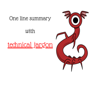 one line summary with technical jargon