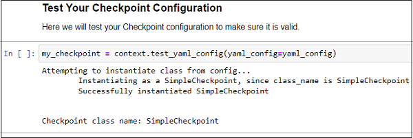 his screenshot shows a check to verify if Checkpoint configuration is correct