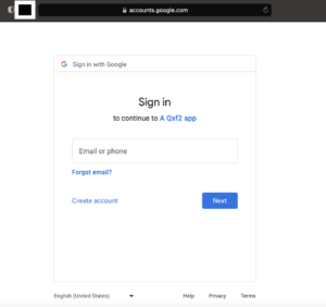 Google Sign-In page