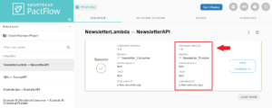 PactFlow UI showing the Provider contract