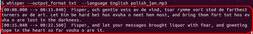 Polish accent output logs