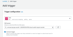 Configuration settings for the lambda trigger