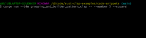 Argument grouping and builder pattern program execution